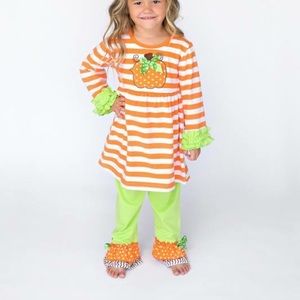 Kids pumpkin tunic and leggings